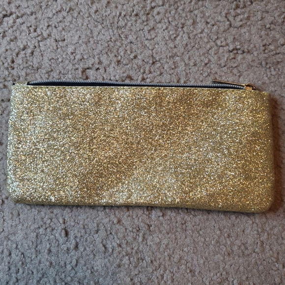 3/$15 - Glitter Zipper Makeup Bag, Gold - Picture 3 of 4